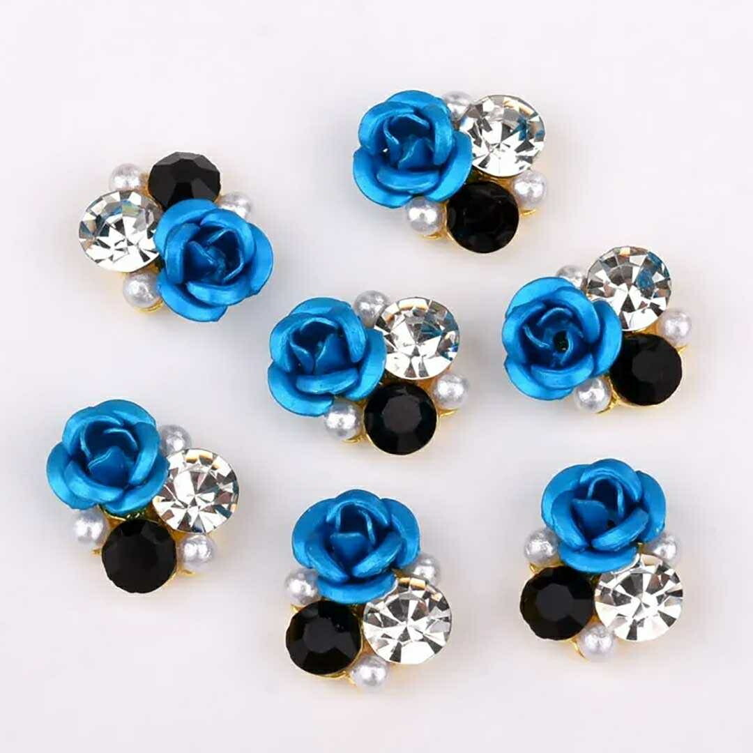 [ Sky blue ] Nailparts rose rose 10 piece entering all 4 color deco rhinestone decoration pretty stylish .. Korea 
