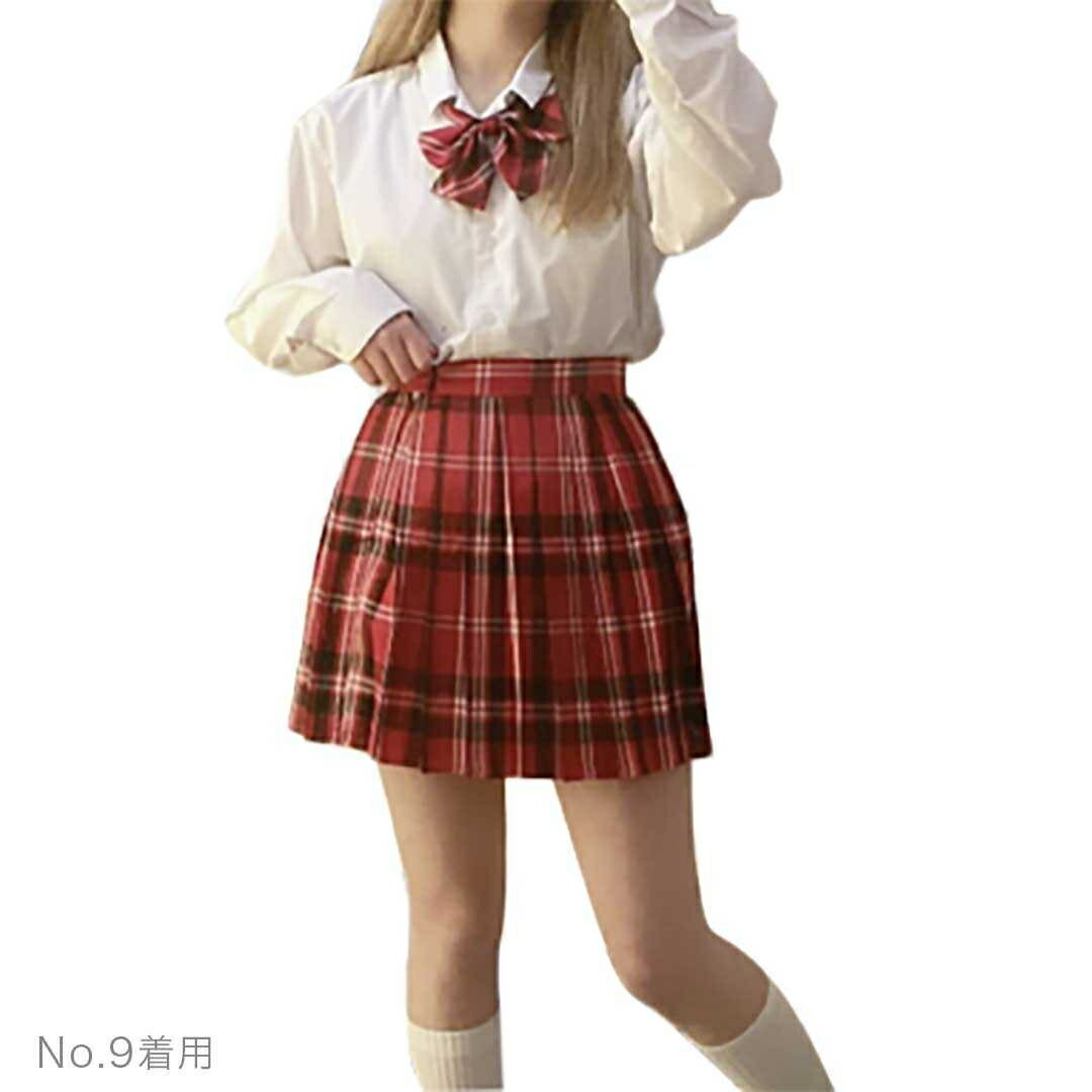 【M】【ライトブルー】スクールスカート チェック柄 選べる16色 43cm School プリーツスカート 制服スカート ミニ 大きいサイズ_画像7