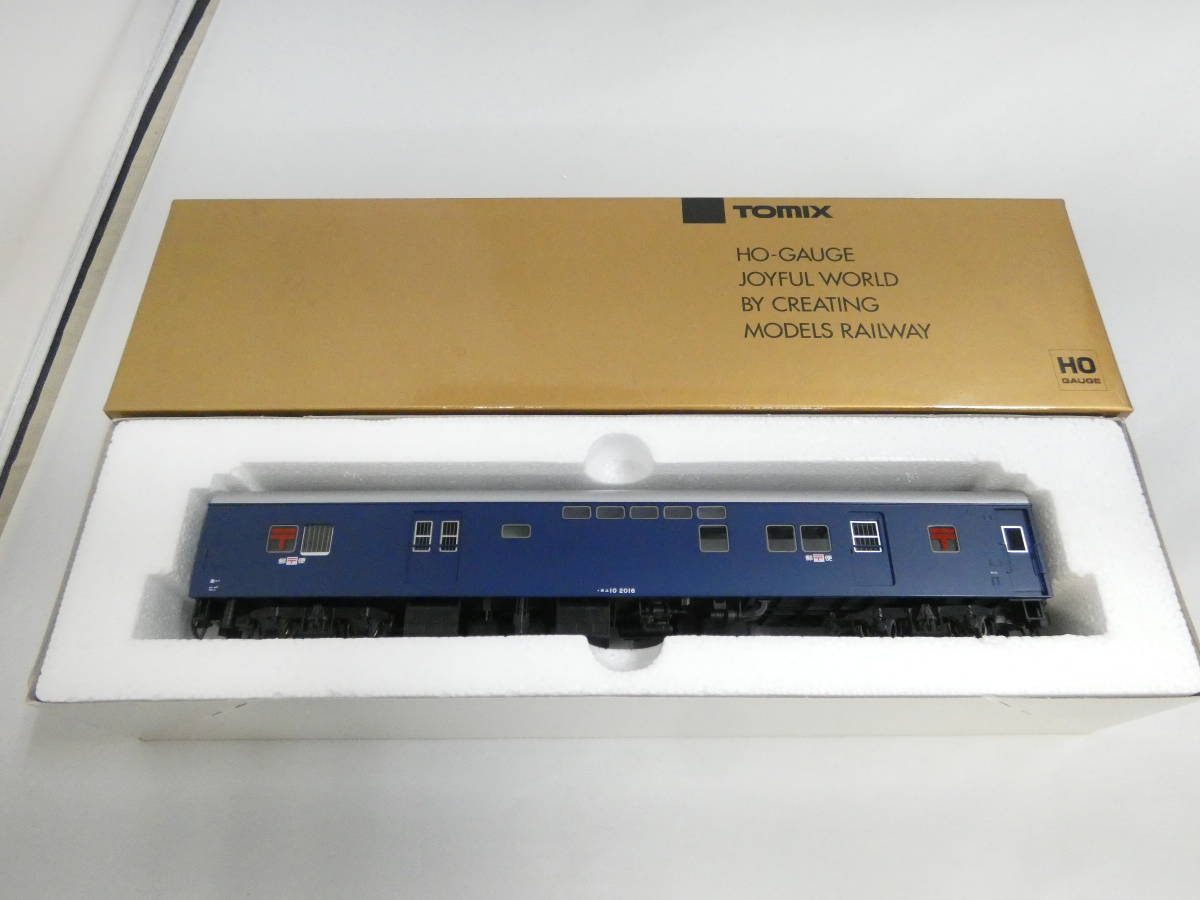 【ジャンク扱い】HOゲージ　Tomix　517　郵便車　オユ10　非冷房・青　1円スタート　【鉄道模型】J4　S468_画像1