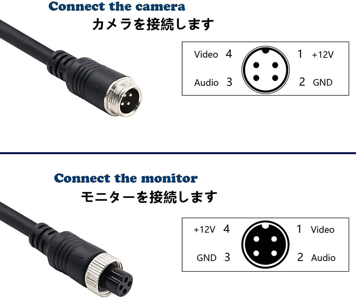 【20ｍ】4ピン航空ビデオ延長ケーブル 12V/24V 監視カメラ モニター_画像6