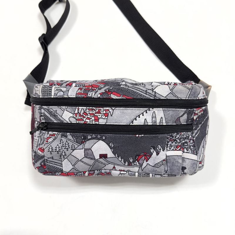 【1円スタート】 Tadanori Yokoo & Bohemians 横尾忠則 ボヘミアンズ MAP WAIST BAG マップ柄 ウエストバッグ キャンバス地 ウエストポーチ_画像2