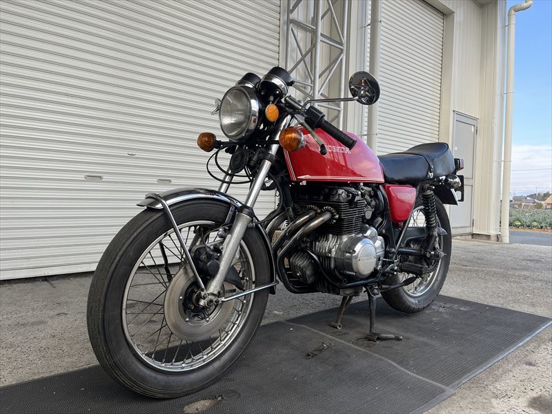 クランキング確認済:現状販売 CB400F 408cc 赤46917 良好ベース車両.コニーリアサス、JAMAマフラー/輸入新規.国内未登録/愛知県豊橋市/270G_画像3