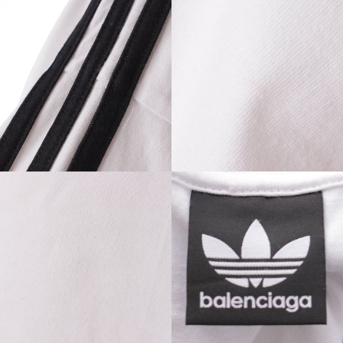 【バレンシアガ】Balenciaga アディダス 22SS メンズ ダブルネーム オーバーサイズ Tシャツ ホワイト 3 【中古】199761_画像9