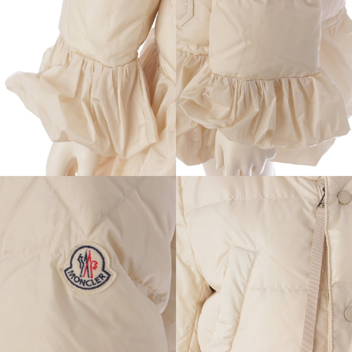 【モンクレール】Moncler　14年 SERRE ジップアップ フード ダウンジャケット アイボリー 00 【中古】【正規品保証】199839_画像6