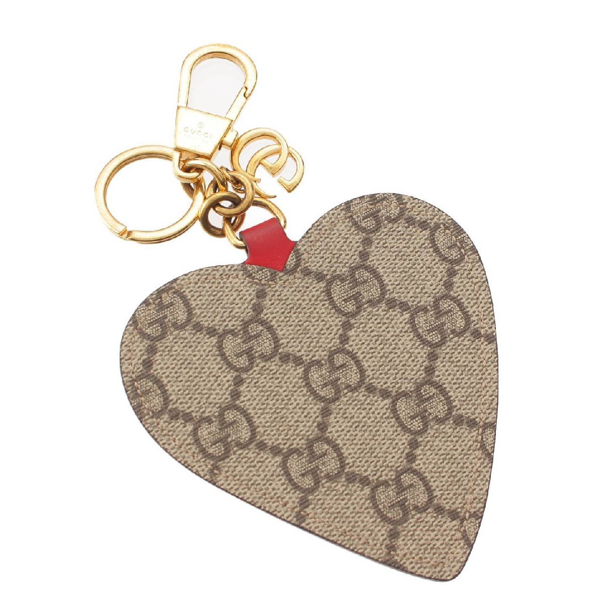 [ Gucci ]Gucci GGs шкив m вышивка цветок в форме сердечка брелок для ключа сумка очарование розовый [ б/у ][ стандартный товар гарантия ]201599