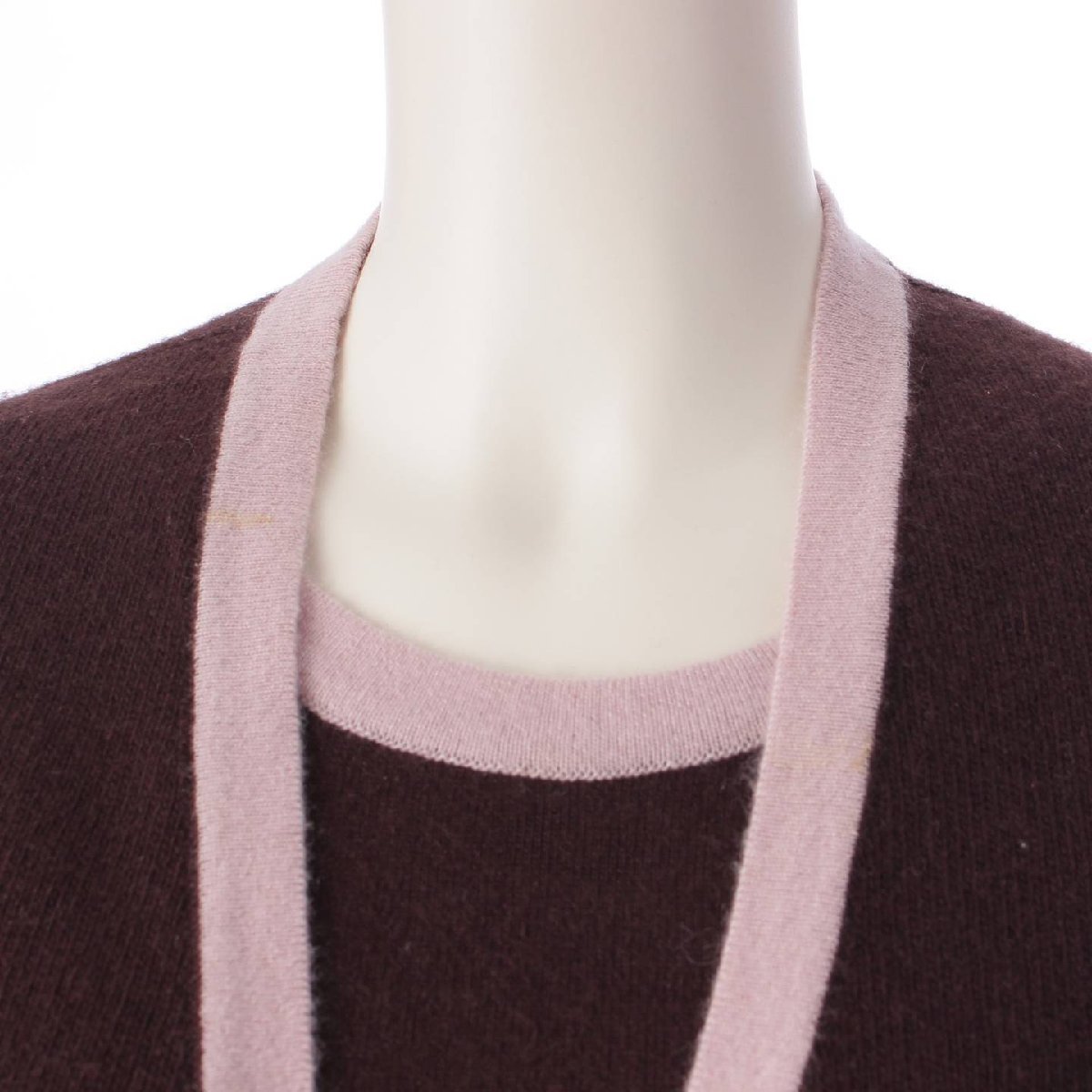[ Chanel ]Chanel 02A cashmere knitted ensemble tops & cardigan P20298 Brown 42 [ used ][ regular goods guarantee ]197368