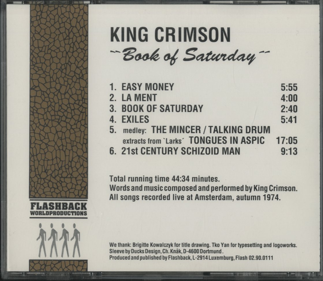 CD/ KING CRIMSON / BOOK OF SATURDAY / キング・クリムゾン / 輸入盤 02.90.0111 40219_画像2