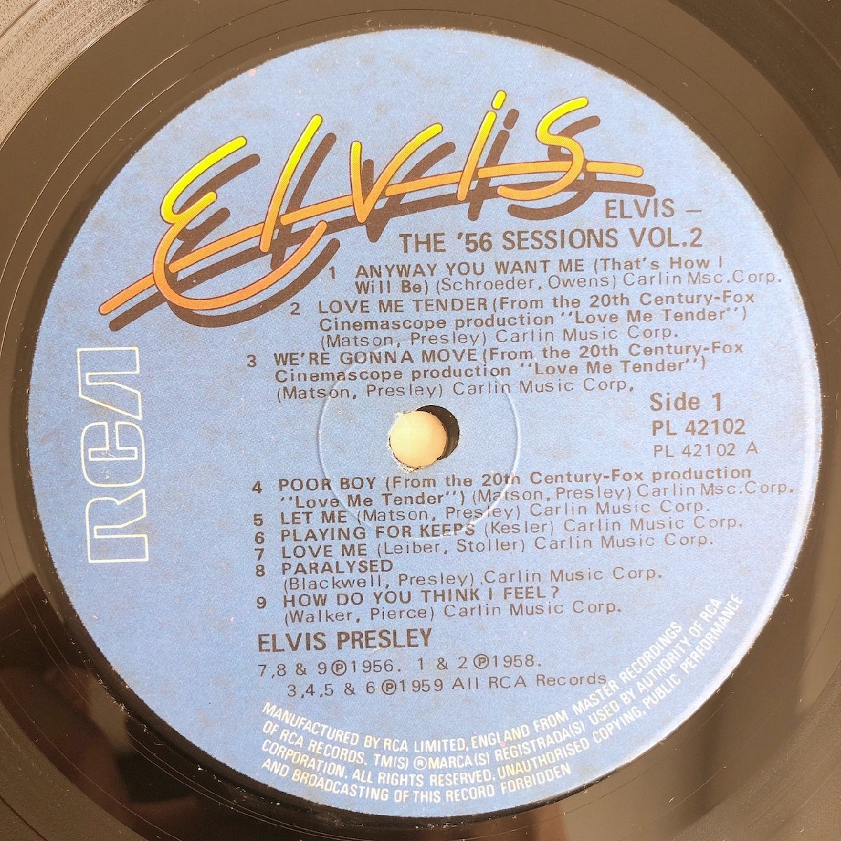 LP/ ELVIS PRESLEY / THE '56 SESSIONS VOLUME 2 / エルヴィス・プレスリー / UK盤 RCA PL42102 40212_画像3