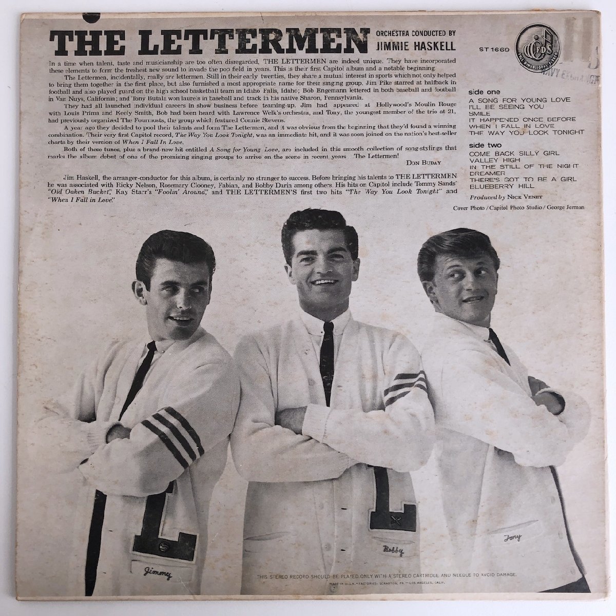 LP/ THE LETTERMEN / A SONG FOR YOUNG LOVE / US盤 オリジナル レインボーラベル CAPITOL ST1669 40212_画像2