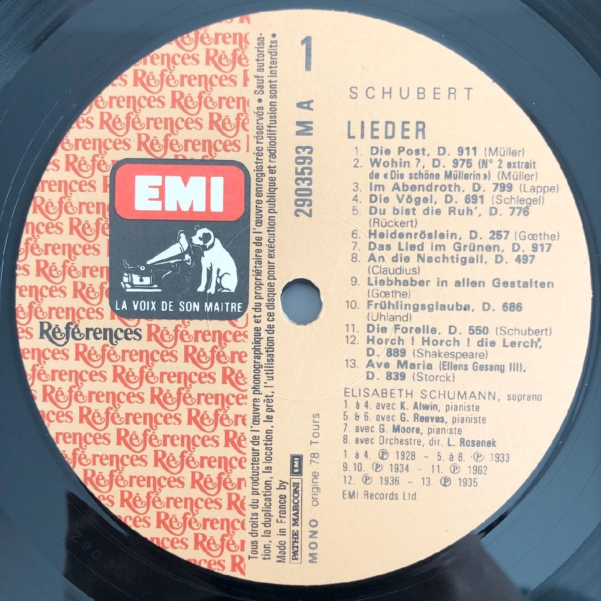 LP/ エリザベス・シューマン / シューベルト：歌曲集 / フランス盤 2枚組 EMI 2903593 40215_画像3
