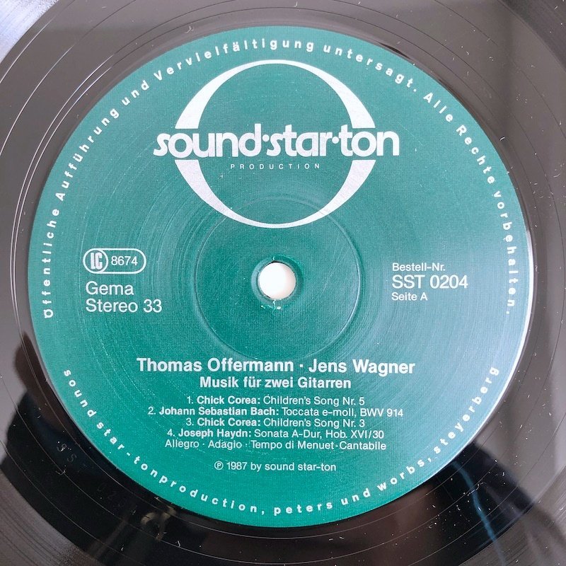 LP/ THOMAS OFFERMANN、JENS WAGNER / MUSIK FUR ZWEI GITARREN / ドイツ盤 SOUND-STAR-TON SST0204 40206_画像3