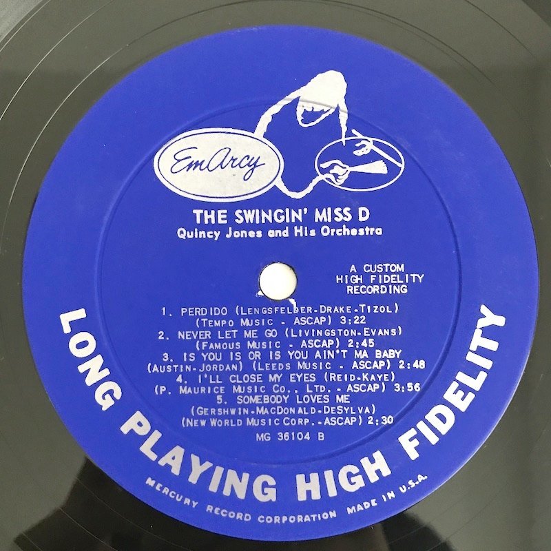 LP/ DINAH WASHINGTON / THE SWINGIN' MISS D / US盤 オリジナル 小ドラマー 深溝 EMARCY MQ36104 40221-959_画像3