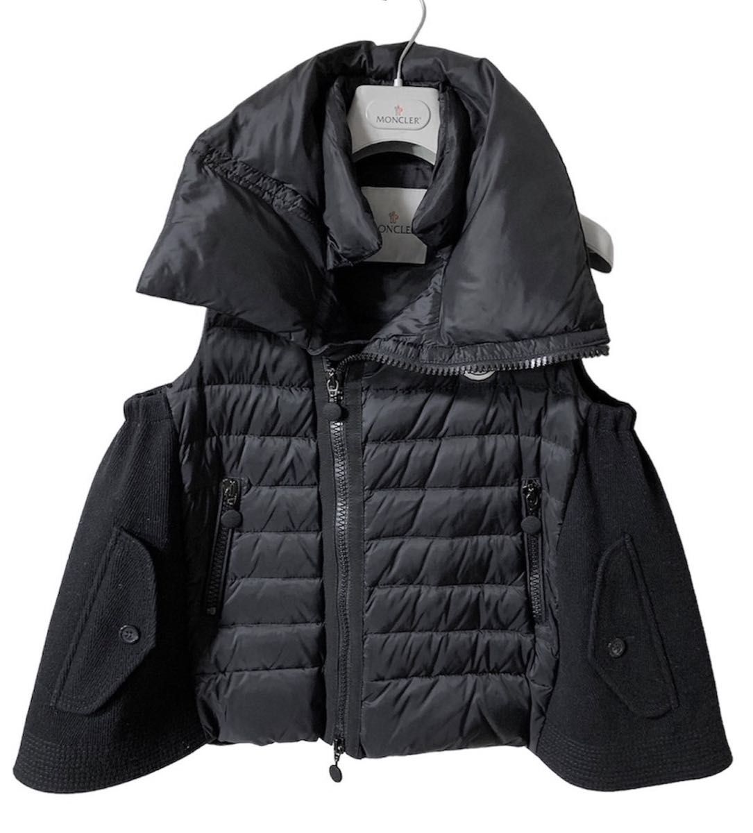 MONCLER S sacai SAWA モンクレール サカイ サワ ダウンベスト ブラック サイズ00