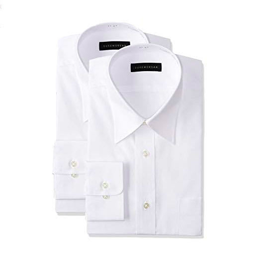 [コナカ] 白無地 長袖ワイシャツ 2枚組 形態安定加工 レギュラーカラー Mサイズ相当(首回り39cm.裄丈78cm)_画像1