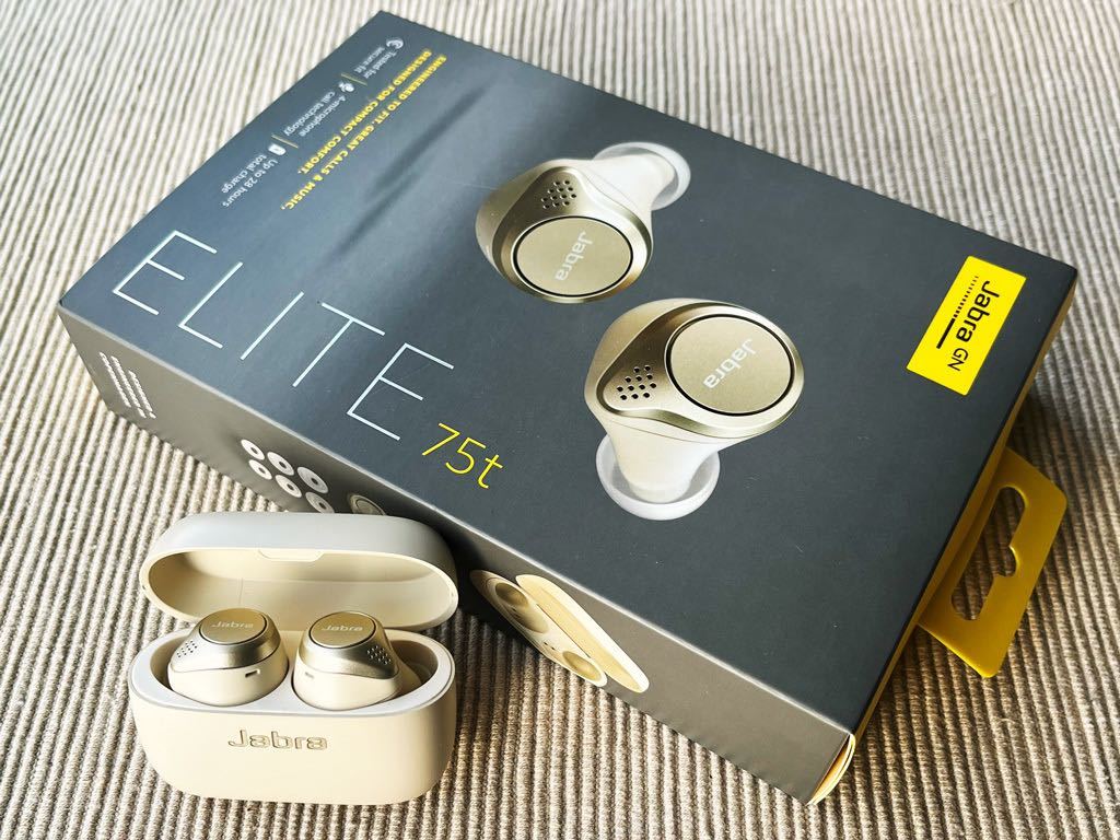 Jabra Elite 75t ゴールドベージュ　中古　イヤホン_画像1