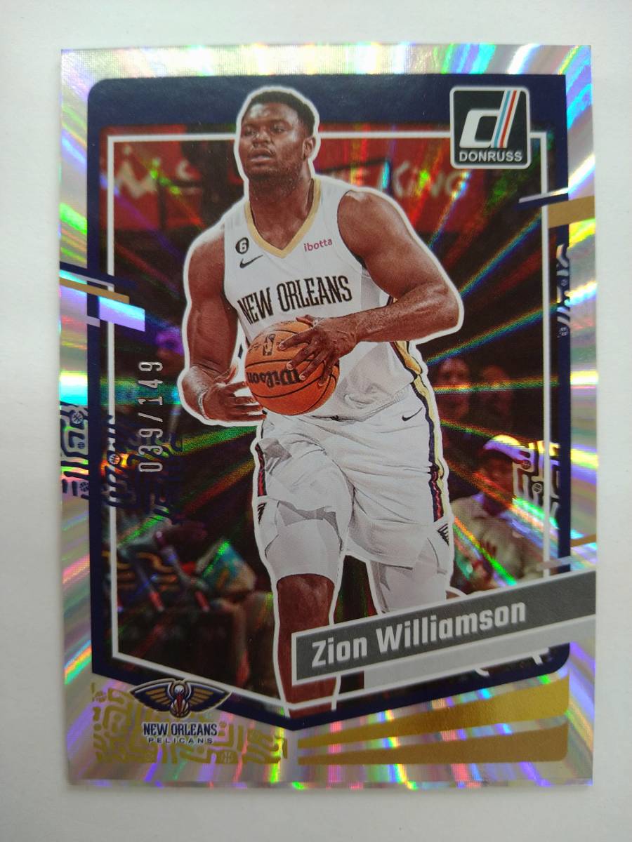 PANINI 2023-24 DONRUSS BASKETBALL BASE No.122 ZION WILLIAMSON LASER FOIL PARALLEL 039/149 特価 ザイオン ウィリアムソン NBA_画像1