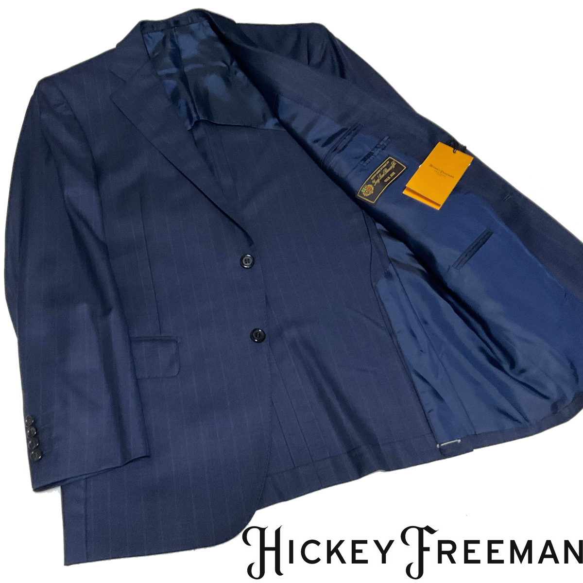 TZ10AB5 新品！日本製！春夏 HICKEY FREEMAN ヒッキー・フリーマン ロロピアーナ・シルクエアー ストライプジャケット 背抜の画像3