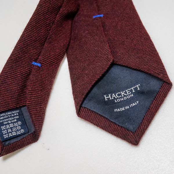 ☆ N2 新品 イタリア製 HACKETT LONDON ハケットロンドン ネクタイ ウール/シルク ソリッドツイル クリックポスト対応_画像5