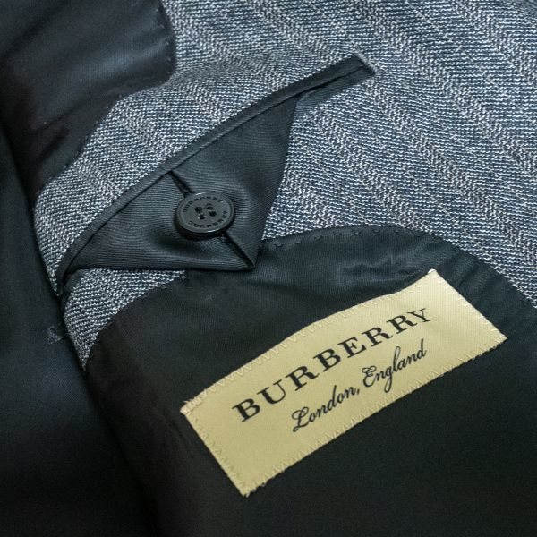 ☆☆ BU1/46 新品!正規32万 イタリア製 秋冬 BURBERRY LONDON ENGLAND バーバリー ヘリンボーンスーツ　ツイード調　総裏　ベルトレス_画像6