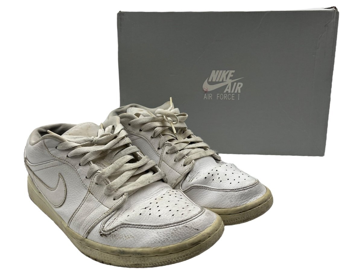 NIKE ナイキ 553558-112 Air Jordan 1 Low White/White ナイキ エアジョーダン1 ロー ホワイト/ホワイト スニーカー メンズ 28cm 靴_画像1