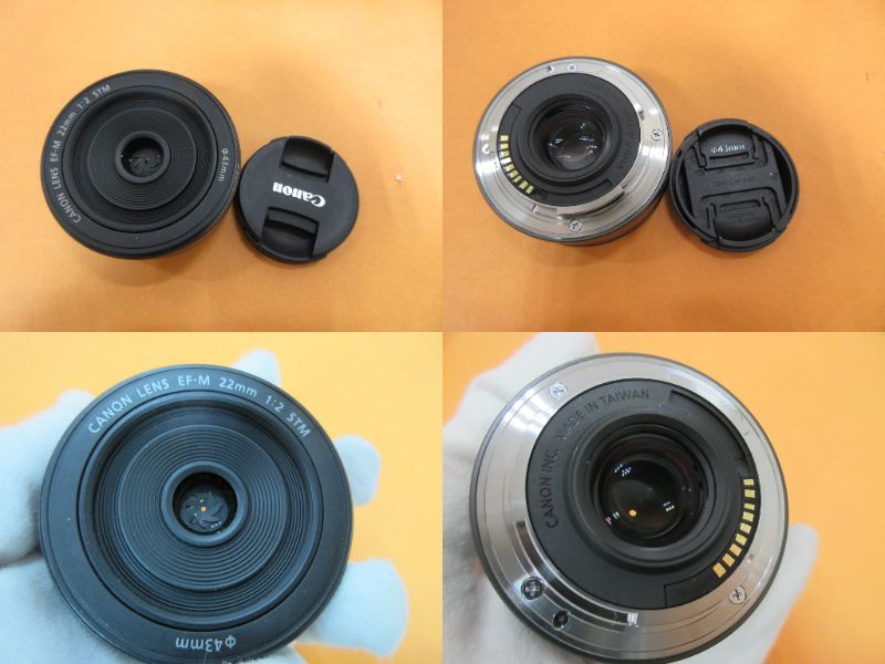 165)Canon キヤノン EOS M レッド ミラーレス一眼 デジカメ/Canon LENS EF-M 22mm 1:2 STM 現状品_画像4
