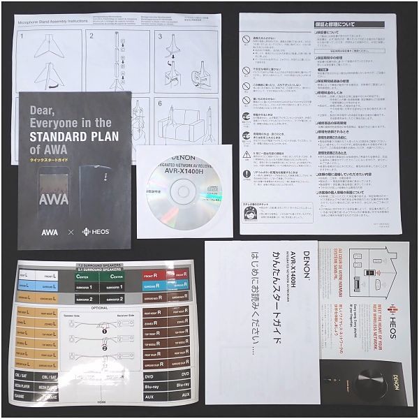 DENON デノン 7.2ch AVサラウンドレシーバー AVR-X1400H 2018年製 ブラック CD-ROM・リモコン・セットアップマイク付き_画像10
