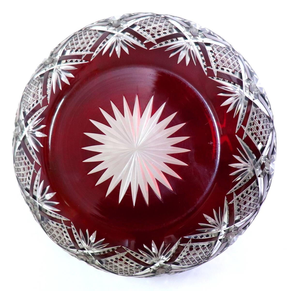 オールド・バカラ (BACCARAT) 1890年 美術館級 大型 赤色被せ オールド・バカラ (BACCARAT) 1890年 美術館級 大型 赤色被せ