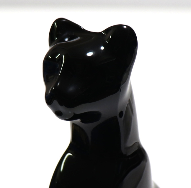 バカラ (BACCARAT) 大型 ブラッククリスタルガラス製 フィギュリン 16cm 漆黒の猫 置物 フィギュア オーナメント エジプシャンキャット_画像6