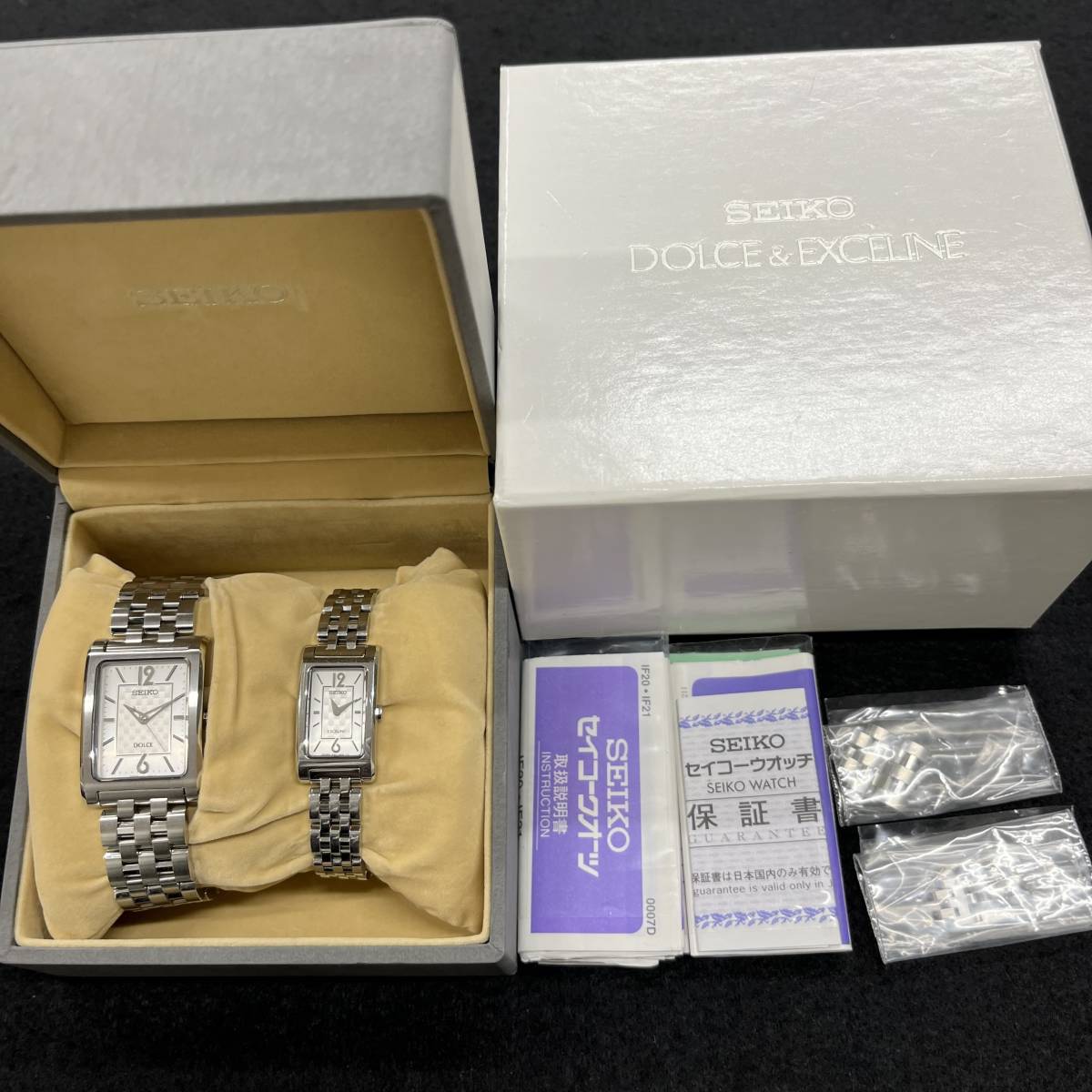 ★☆SEIKO セイコー DOLCE＆EXCELINE ドルチェ＆エクセリーヌ メンズ・レディース ペア 腕時計 4J41-0AC0 1F20-0AN0 クォーツ #16410☆★_画像1