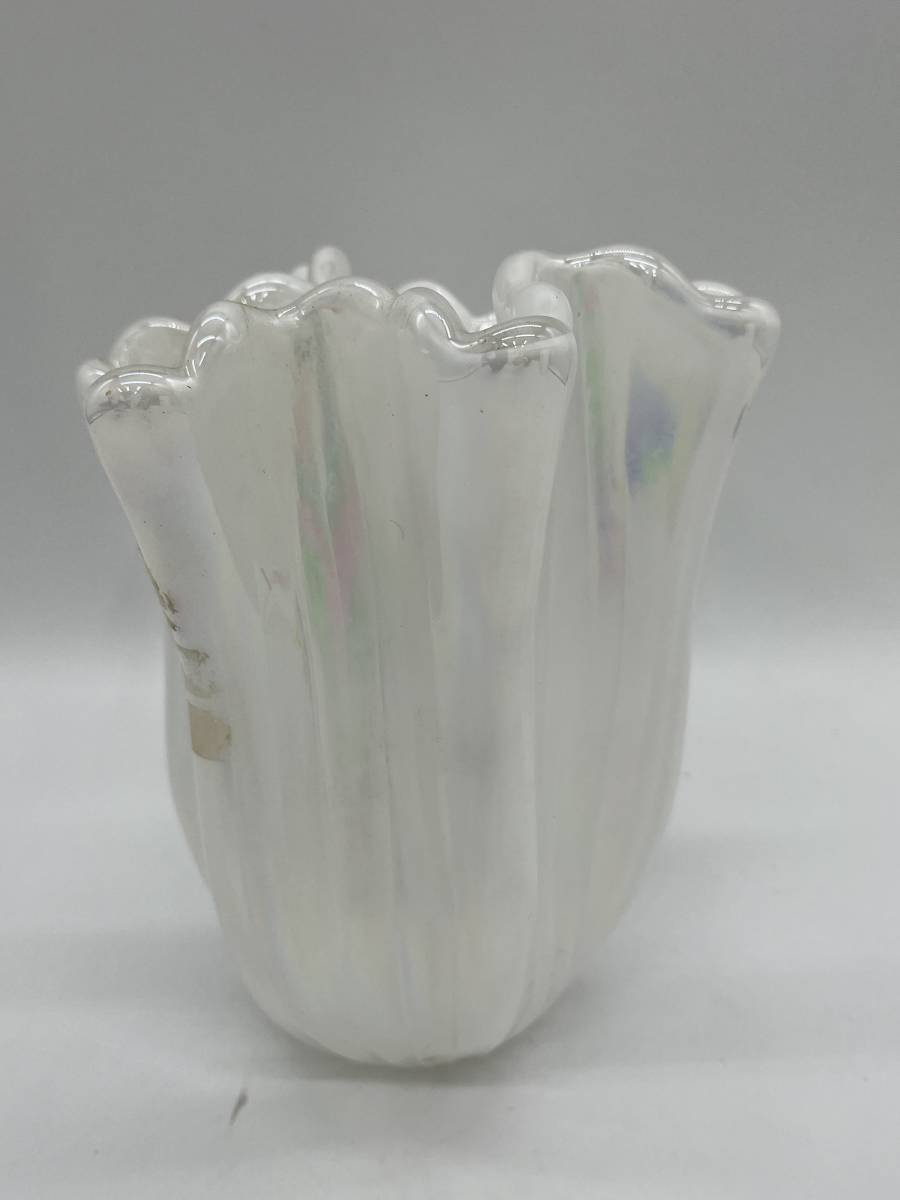 ★KURATA CRAFT GLASS　クラタ クラフトグラス ガラス製 フラワーベース 花瓶 高さ約17cm★#_画像3