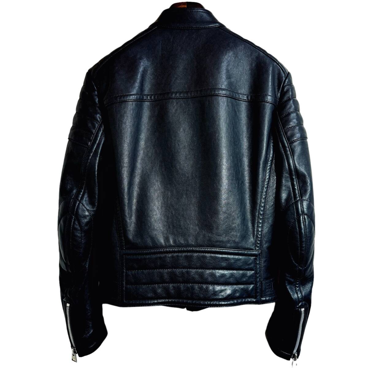 TOM FORD トムフォード LEATHER ICON BIKER サイズ 48 レザー アイコン バイカー セミダブル ライダース TFL624 ブラック 88万円の画像2