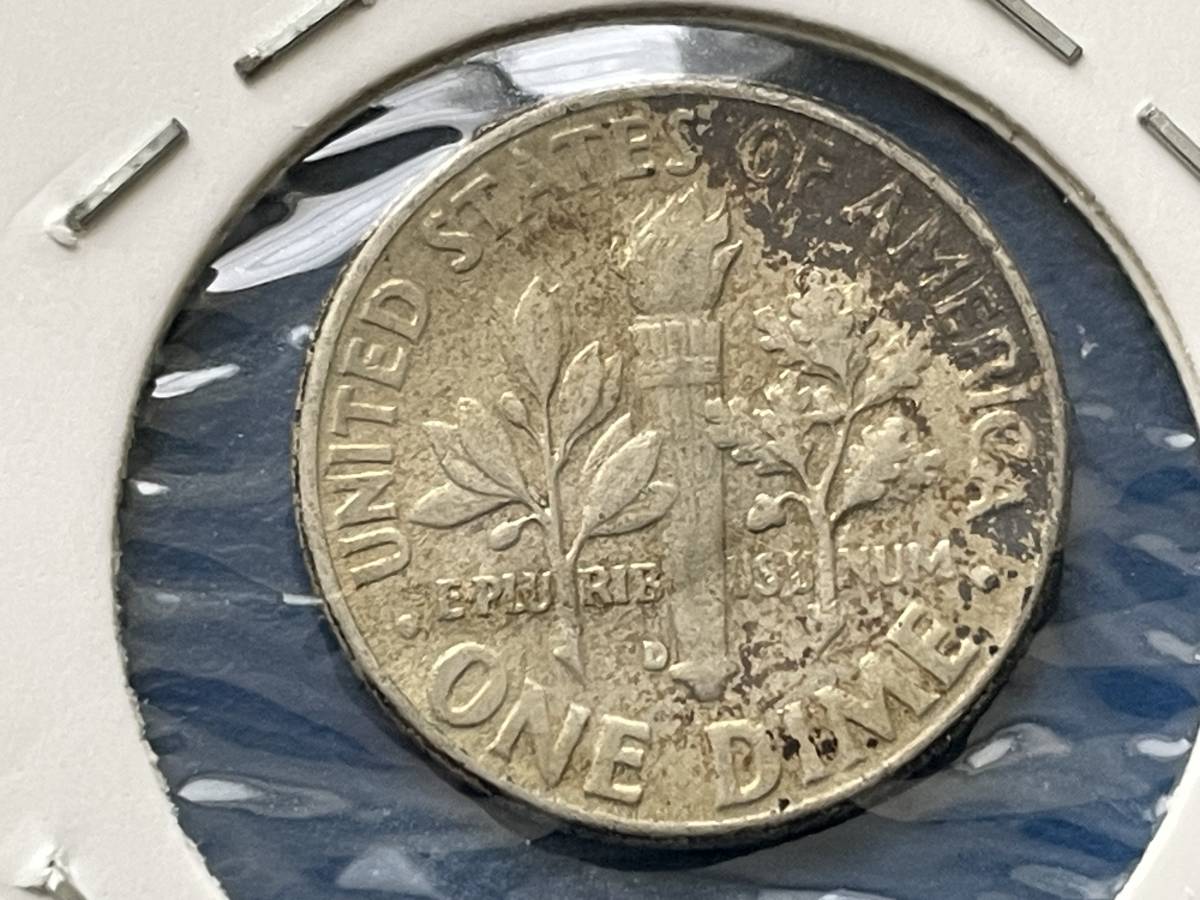【アメリカ1ＤＩＭＥ（10セント）銀貨2枚：1962（D）/1963年、ルーズベルト、カタログ値（2.5ｇ、silver900）ホルダー入り】銀貨　F195_画像5