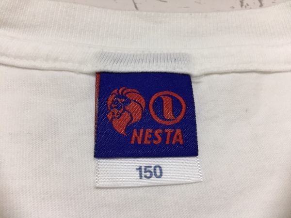 NESTA ネスタ 半袖Tシャツ キッズ ライオン キャラクター ストリート レゲエ パロディロゴ レディース 150 白_画像2