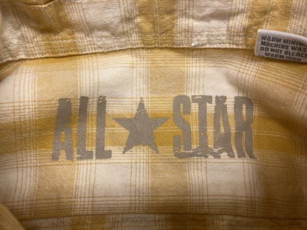 コンバース converse ALL STAR スポーツ ストリート アメカジ オンブレーチェック ジップアップ長袖シャツ メンズ 大きいサイズ LL 黄色_画像2