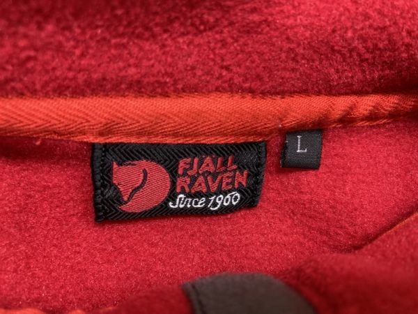 フェールラーベン FJALLRAVEN ポーラテック POLARTEC ハーフジップ プルオーバー フリースジャケット レディース ポリエステル100% L 赤_画像2