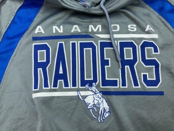 RAMCO製 ANAMOSA RAIDERS カレッジ アメカジ スポーツ プルオーバー ジャージー パーカー メンズ エジプト製 大きいサイズ 2XL グレー_画像3