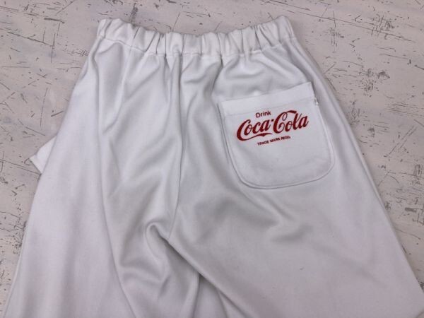 コカコーラ Coca-Cola スポーツ 企業もの ジャージ ウエストゴム トラックパンツ ボトムス メンズ ポリエステル100% 白の画像3