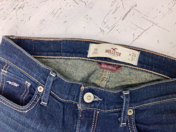 ホリスター Hollister Y2K 00s サーフ ネオギャル ブーツカット フレア デニム パンツ ジーンズ ボトムス レディース ジップフライ 24 紺_画像2