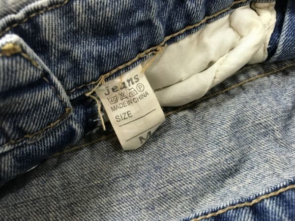 Jeans アメカジ ストリート クラッシュ・ダメージ加工 オーバーオール デニム パンツ サロペット ジーンズ ボトムス レディース M 青_画像2