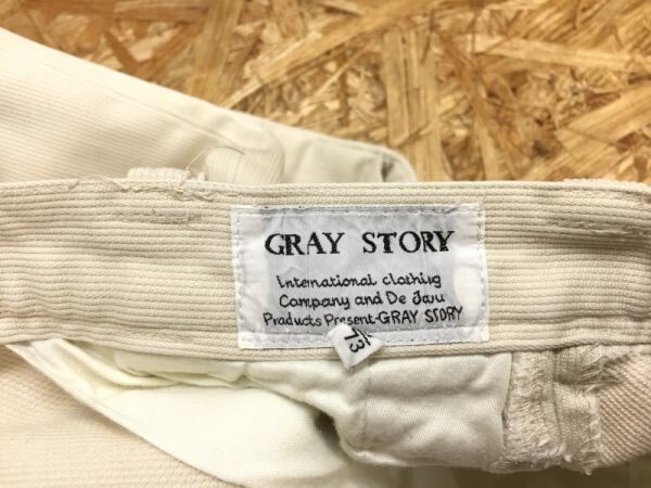 GRAY STORY 2タック ワイド テーパード ピケパンツ ボトムス レディース 日本製 コットン100% 29 ライトベージュ_画像2