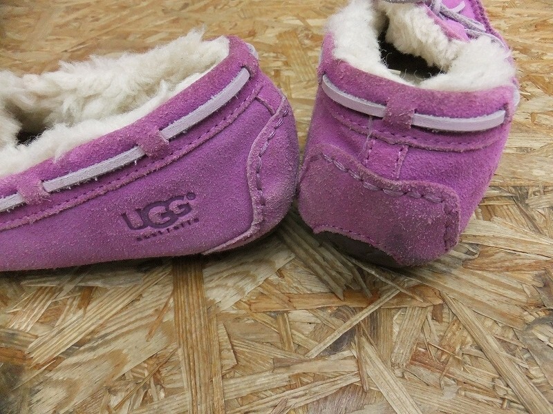 UGG アグ モカシン アンスレー スリッポン ボア シューズ 靴 パープル サイズ20cm キッズ_画像3