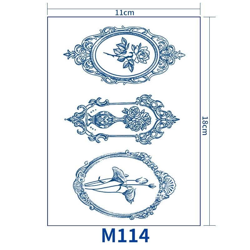 M114　ジャグアタトゥーシール　■2+1+割引■　額縁の中の花瓶