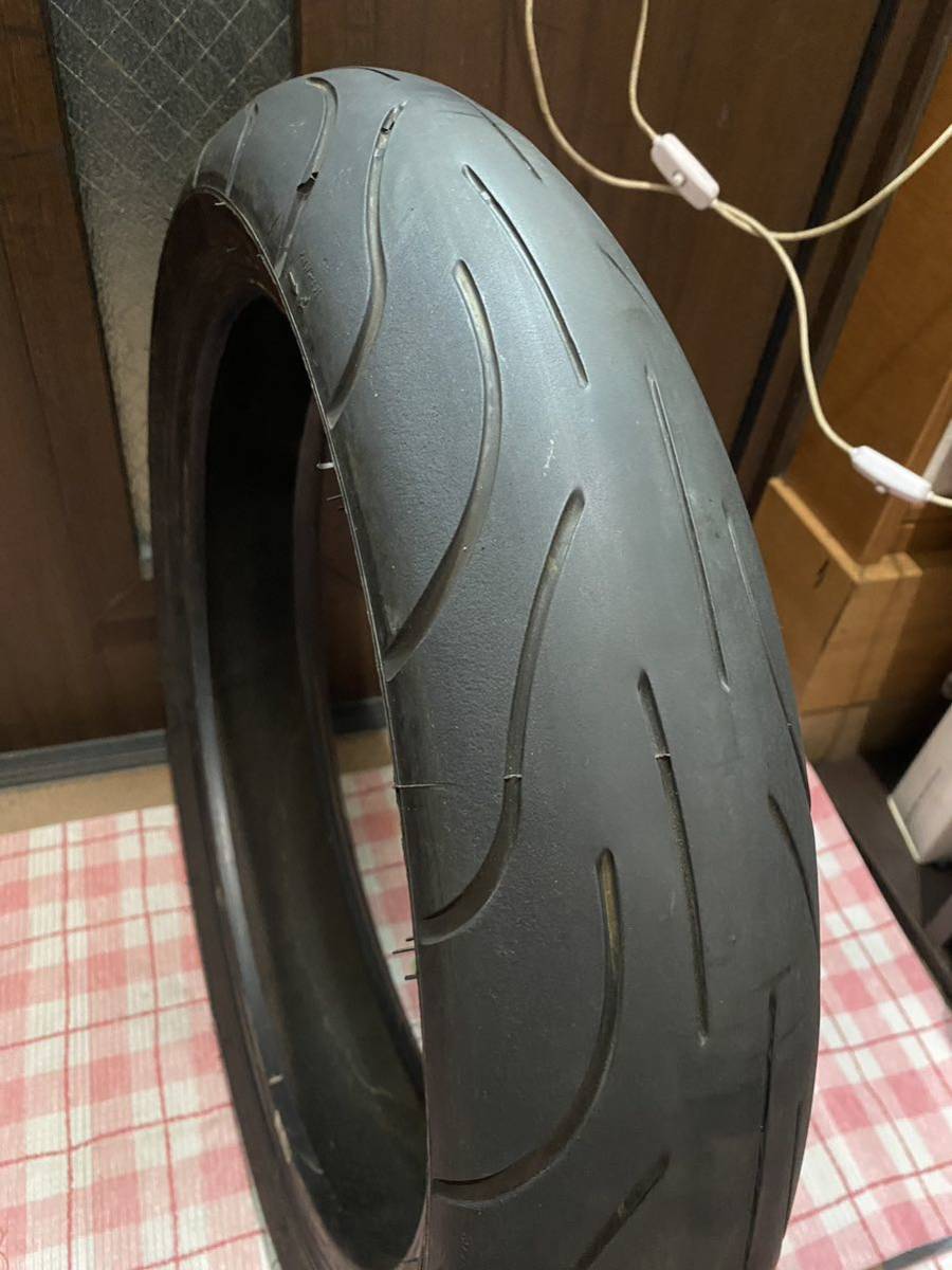 中古MCタイヤ 2021年製造 MICHELIN 2CT pilot power 120/70ZR17 ミシュラン パイロット パワー 120 70 17 0321 A2925の画像5