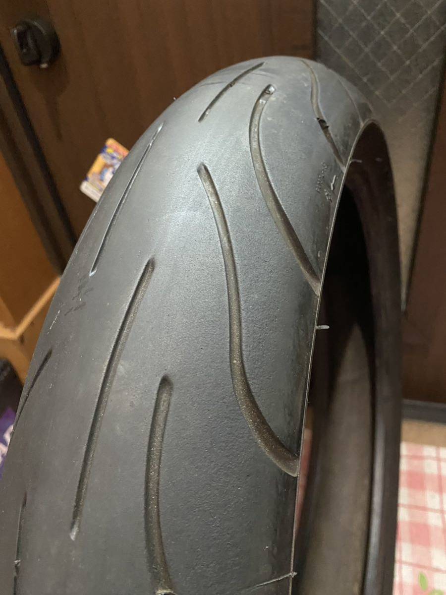 中古MCタイヤ 2021年製造 MICHELIN 2CT pilot power 120/70ZR17 ミシュラン パイロット パワー 120 70 17 0321 A2925の画像2