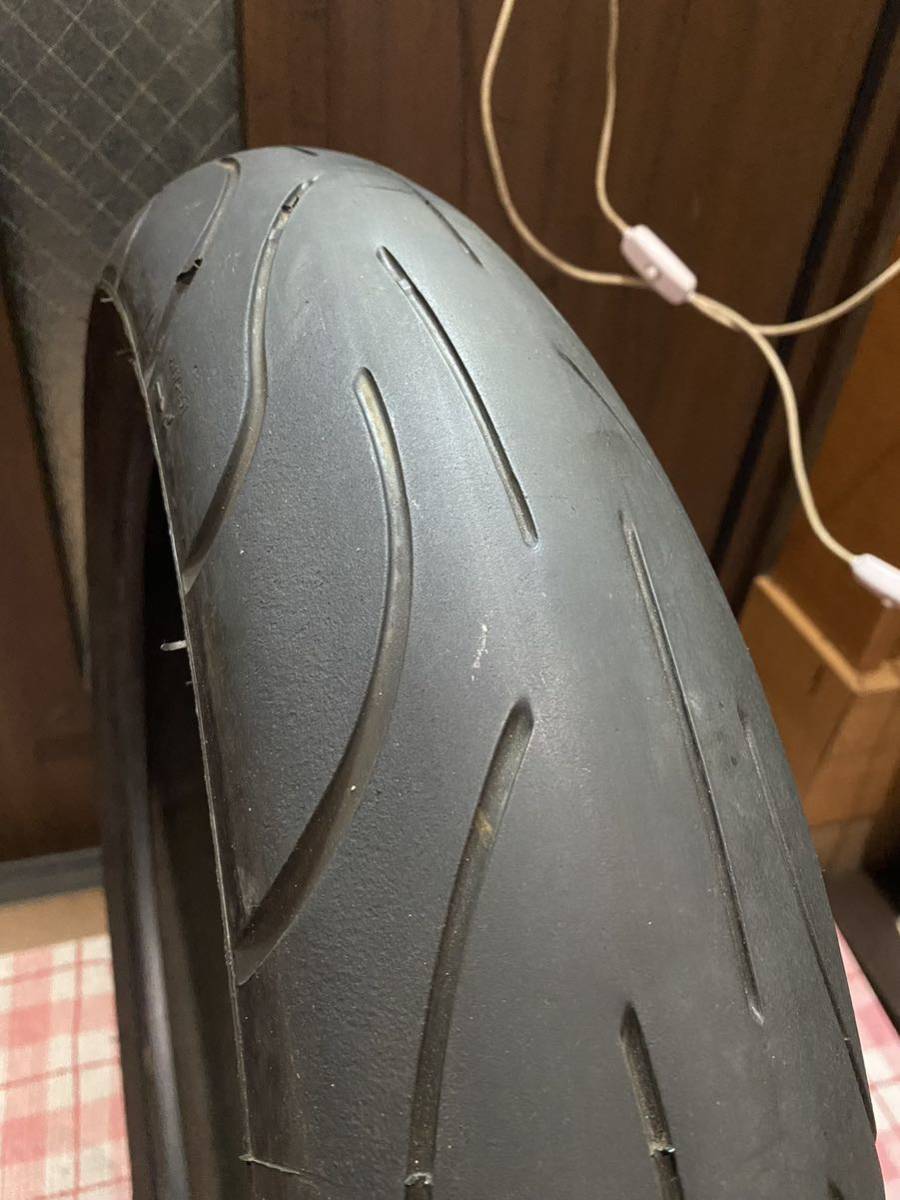 中古MCタイヤ 2021年製造 MICHELIN 2CT pilot power 120/70ZR17 ミシュラン パイロット パワー 120 70 17 0321 A2925の画像3