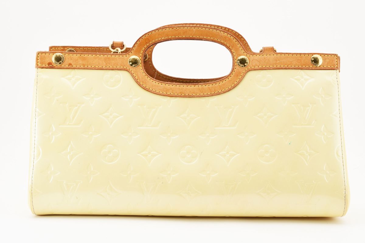 1円 Louis Vuitton　ルイヴィトン モノグラムヴェルニ ロクスバリードライブ M91374　2WAYハンドバッグ　ペルル　クリーム系　24-216_画像1