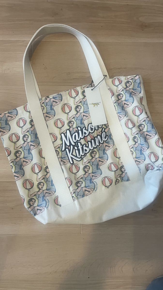 メゾンキツネ バッグ MAISON KITSUNE ダンシング ガールズ トート バッグ DANCING GIRLS TOTE BAG マルチカラー MULTI 定価19800円