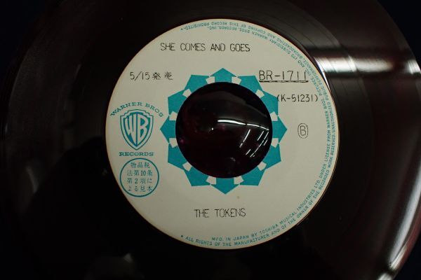 ♪EP盤59 THE TOKENS BR-1711♪トーケンズ/赤盤/レコード/ガリ刷り/白ラベル/ジャケットなしの画像3