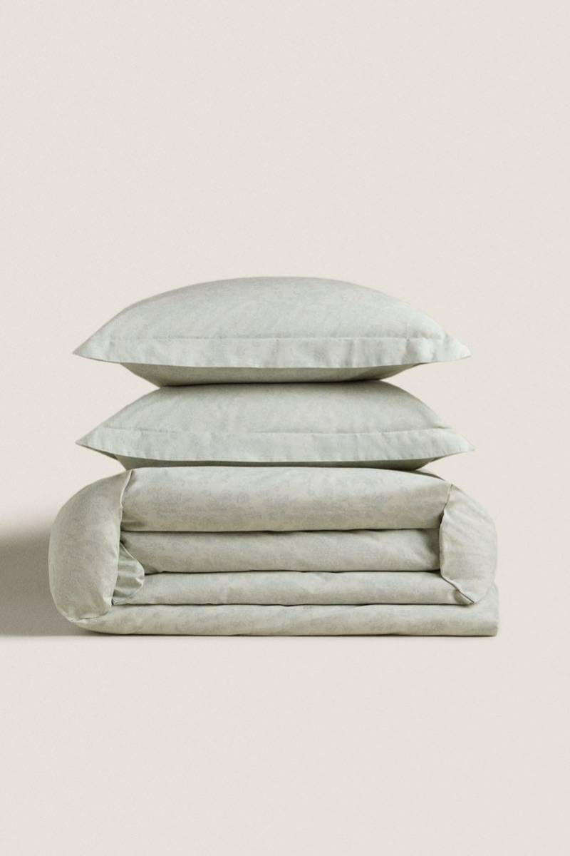  новый товар ZARA HOME Zara Home towarudojui принт ватное одеяло .. futon .. futon покрытие te.. покрытие зеленый зеленый цветочный двойной 