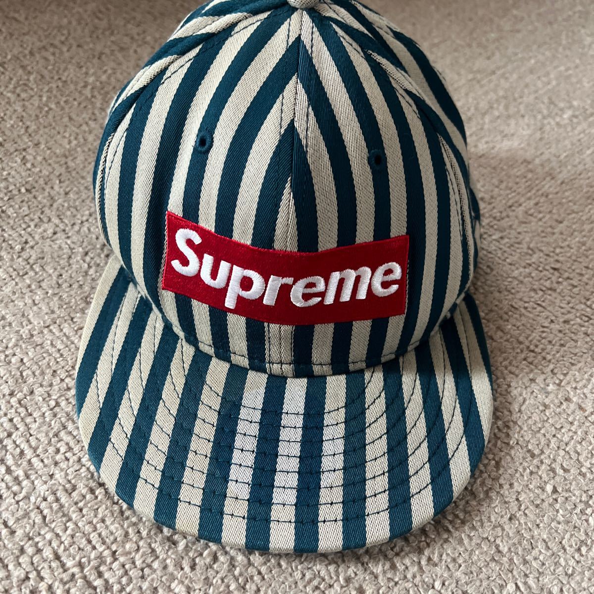 Supreme Striped Box Logo New Era Size 7-5/8 60.6cm シュプリーム ニューエラ キャップ ストライプ_画像2